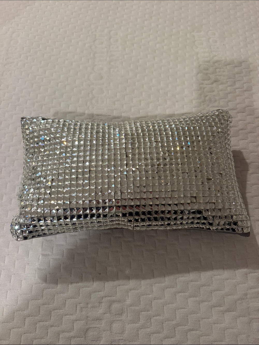 Silver bling accent pillow
